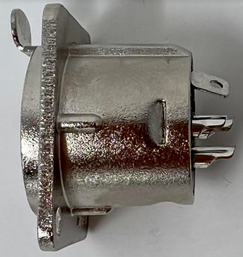 XLR 3 Pole Female D Series Heavy Duty Chassis Panel Mount Connector Bulkhead Coupler, Silver Metal Housing/Solder Contacts on back