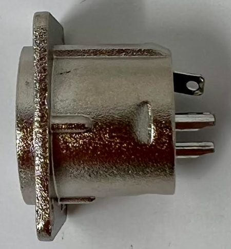 XLR 3 Pole Male D Series Heavy Duty Chassis Panel Mount Connector Bulkhead Coupler, Silver Metal Housing/Solder Contacts on back