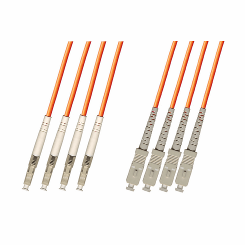 100M LC-SC Multimode Fiber Optic Cable 62.5/125 4-Strand