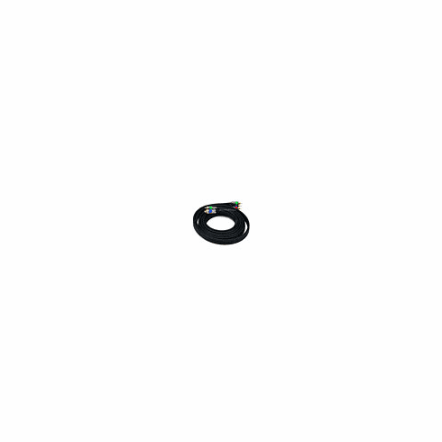 10ft 18AWG CL2 Premium 3-RCA Component Video Coaxial Cable (RG-6/U) - Black