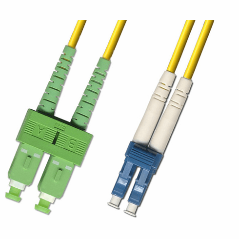 10M LC UPC to SC APC Duplex Singlemode Fiber Optic Cable 9/125