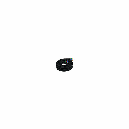 12ft 18AWG CL2 Premium 3-RCA Component Video Coaxial Cable (RG-6/U) - Black