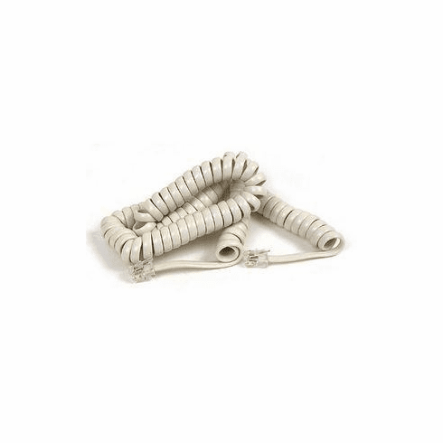 15ft rj11 telephone coiled handset cable cord wire ivory
