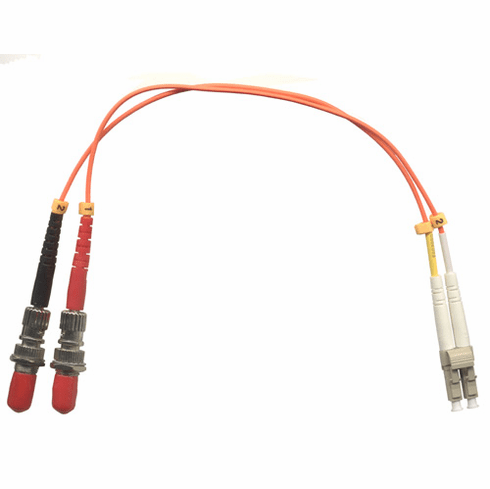 1FT LC Male-ST Female Duplex Multimode 62.5/125 Adapter Cable