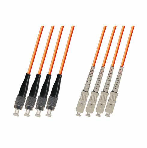 250M FC-SC Multimode Fiber Optic Cable 62.5/125 4-Strand