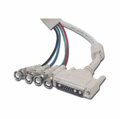 25FT Sun Monitor Adapter Cable - 13W3 Male to 4 BNC