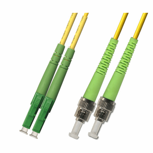 2M LC APC to ST APC Duplex Singlemode Fiber Optic Cable 9/125