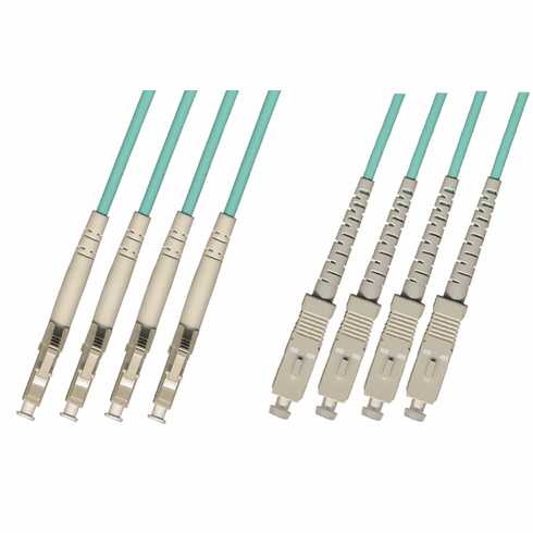 2M LC-SC Multimode Fiber Optic Cable 50/125 10 Gigabit 4 Strand (10GB)