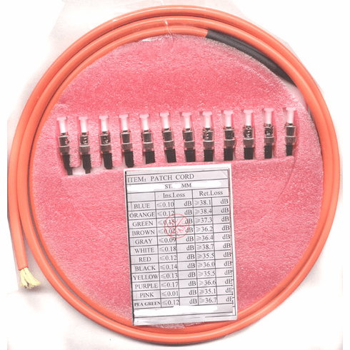 2M ST/PC x12 to PIGTAIL 0.9mm Multimode 12 Strand Fiber Optic Pigtail Multimode (50/125) SL