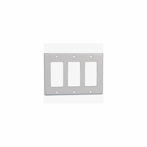 3 Gang Decora Thermoplastic Panel Wall Plate (GFCI), White