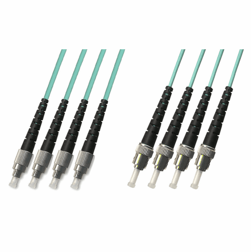 30M FC-ST Multimode Fiber Optic Cable 50/125 10 Gigabit 4 Strand (10GB)