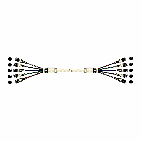 5 BNC M to 5 BNC M, 2 ft