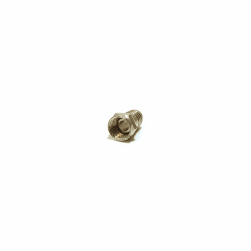 [50 Pack] Male F Connector - Crimp On Type w/ Attached Grip Ring For RG-6U Tri-Shield cable