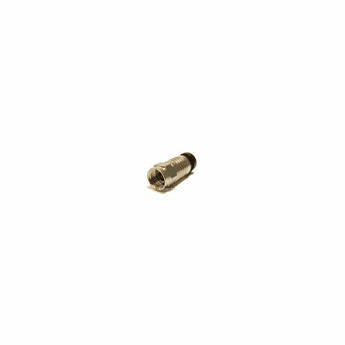 [50 Pack] Male F Connector w/Black Plastic Seal For RG-6U Quad Shield cable