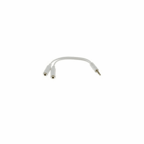 6 inch 3.5mm Stereo Male to 2 x 3.5mm Female Stereo Cable, Plug in two different headsets to share over one device