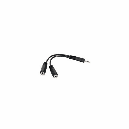6 inch Parallel Y Cable 3.5mm Stereo (1/8 inch) TRS Male to 2 x 3.5mm Stereo (1/8 inch) TRS Female Cable