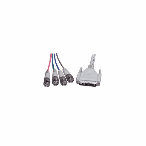 6ft DB13W3 Male to 4 BNC Male Pin 8/9 Ground Jump Cable