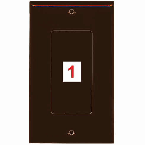Custom 1 Gang Wall Plate with 1 Keystone Port Decorative Type Brown