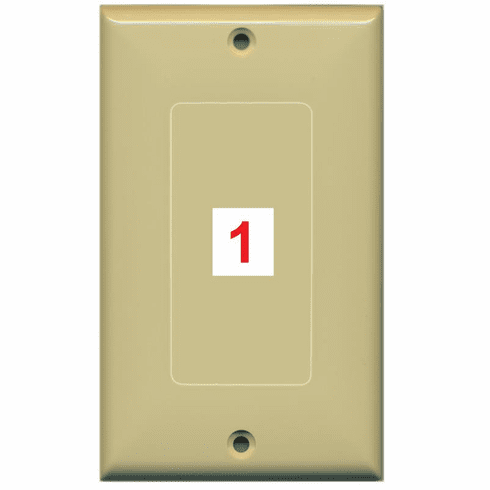 Custom 1 Gang Wall Plate with 1 Keystone Port Decorative Type Ivory