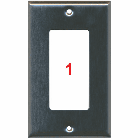 Custom 1 Gang Wall Plate with 1 Keystone Port Decorative Type Stainless Steel