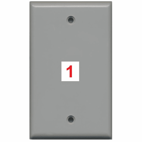 Custom 1 Gang Wall Plate with 1 Keystone Port Solid (Flat) Type Gray