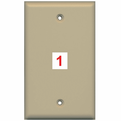 Custom 1 Gang Wall Plate with 1 Keystone Port Solid (Flat) Type Ivory