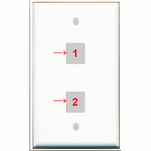 Custom 1 Gang Wall Plate with 2 Keystone Ports Solid (Flat) Type