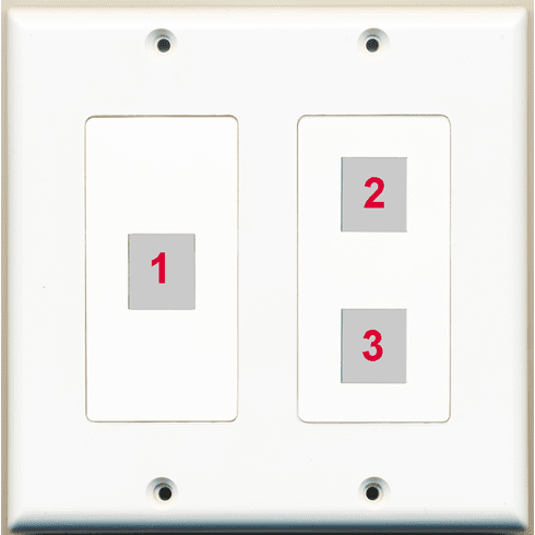 Custom 2 Gang Wall Plate with 3 Keystone Ports