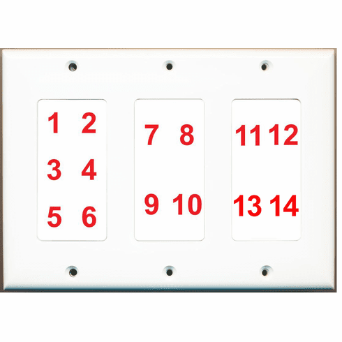 Custom 3 Gang Wall Plate with 14 Keystone Ports
