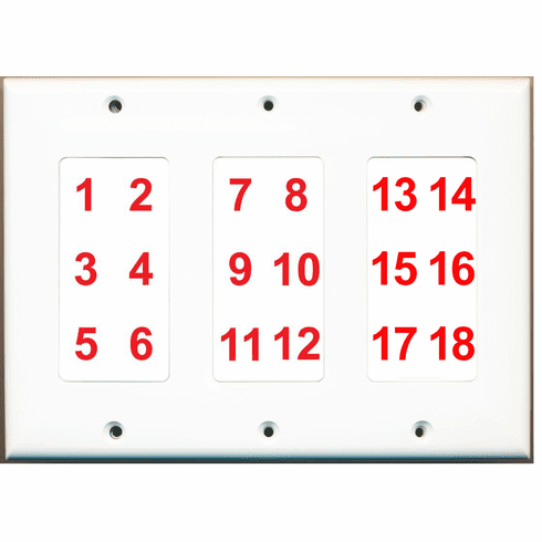 Custom 3 Gang Wall Plate with 18 Keystone Ports