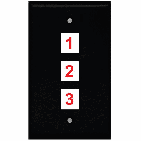 Custom 3 Port Wall Plate Black (Choose Ports)