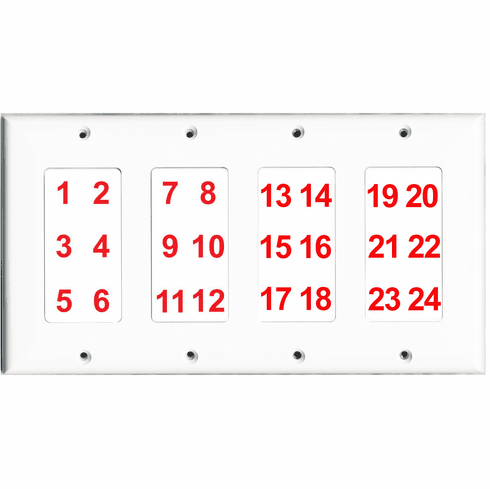 Custom 4 Gang Wall Plate with 24 Keystone Ports