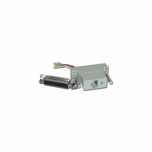 DB25 Male to RJ12 Modular Adapter, Gray