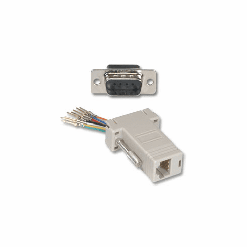 DB9 Male to RJ12 Modular Adapter, Gray