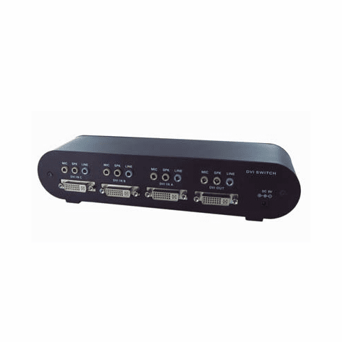 DVI Single Link & Audio 3-to-1 Switch with Remote