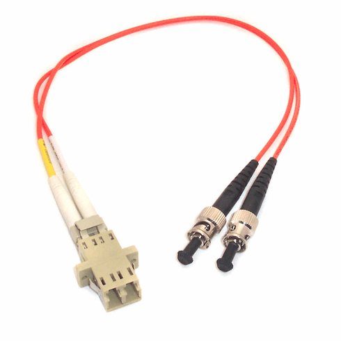 Fiber Optic Adapter Cable ST (Male) to LC (Female) Multimode (62.5/125) Duplex 1FT
