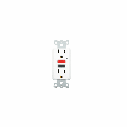 GFCI Duplex Receptacle Wall Plate, 15a with Led Light Indicator