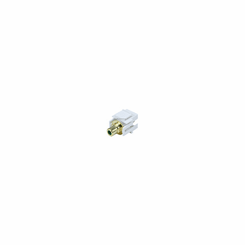 Keystone Jack - Modular RCA w/Green Center, Flush Type (White)