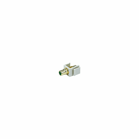 Keystone Jack - Modular RCA w/Green Center (Ivory)