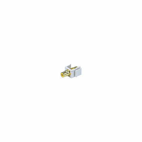 Keystone Jack - Modular RCA w/Yellow Center (White)