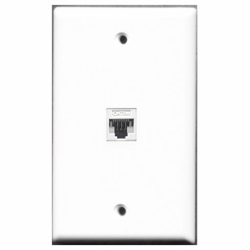 RiteAV - 1 Port Cat5e Ethernet White  Wall Plate White