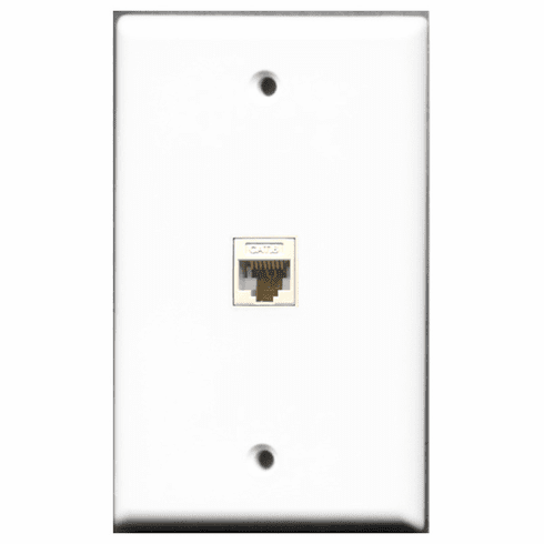 RiteAV - 1 Port Cat6 Ethernet White  Wall Plate White
