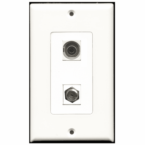 RiteAV - 1 Port Coax 1 Port 3.5mm Decora Type Wall Plate