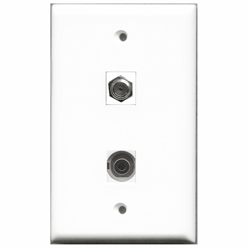 RiteAV - 1 Port Coax 1 Port 3.5mm  Wall Plate