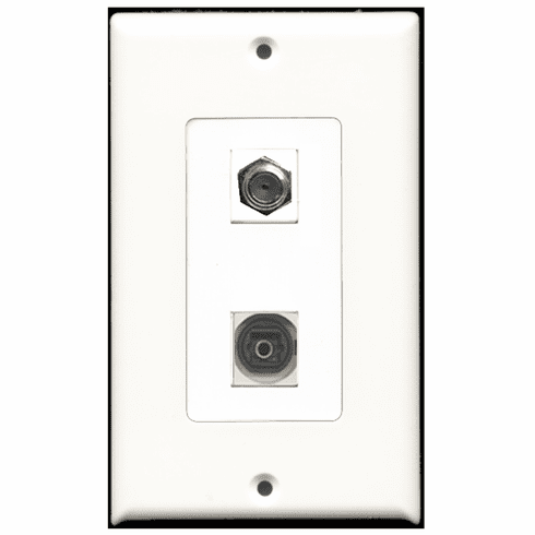 RiteAV - 1 Port Coax 1 Port Toslink Decora Type Wall Plate