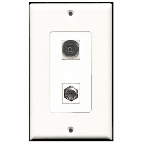 RiteAV - 1 Port Coax 1 Port Toslink Decora Type Wall Plate