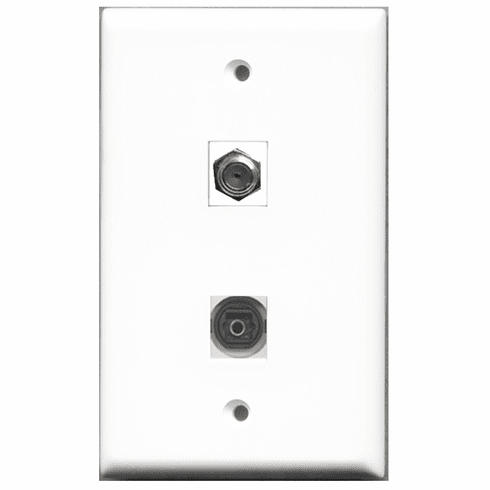 RiteAV - 1 Port Coax 1 Port Toslink  Wall Plate