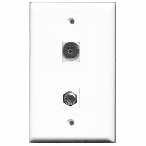 RiteAV - 1 Port Coax 1 Port Toslink  Wall Plate