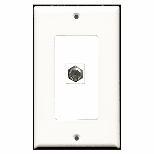 RiteAV - 1 Port Coax Port Cable TV F Type  Wall Plate Decora White