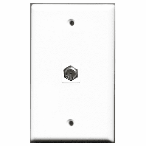 RiteAV - 1 Port Coax Port Cable TV F Type  Wall Plate White